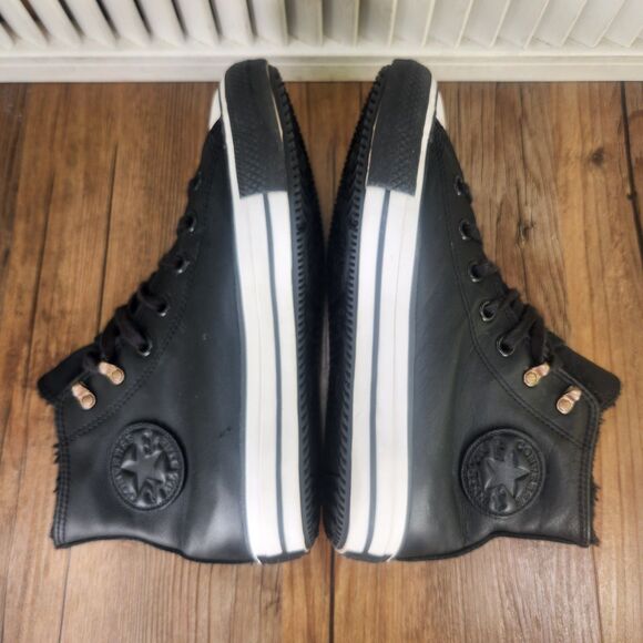 Converse CTAS Winter Gore-Tex GTX Womens Size 7.5 Black Leather Lined High Shoes - Picture 5 of 9